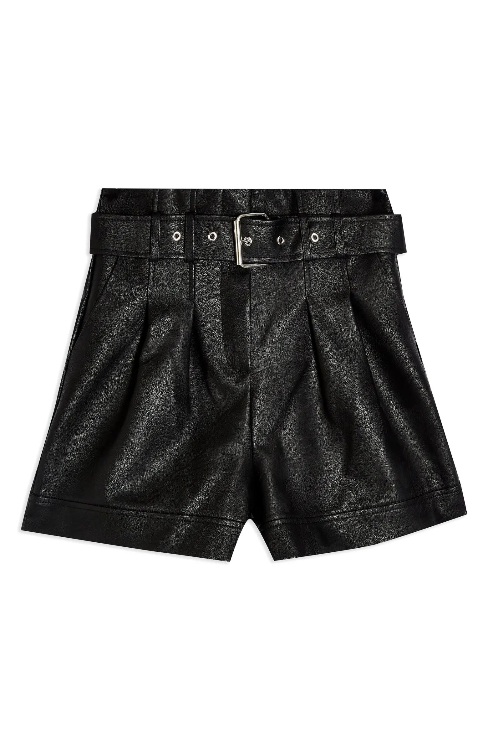 Belted Faux Leather Shorts | Nordstrom