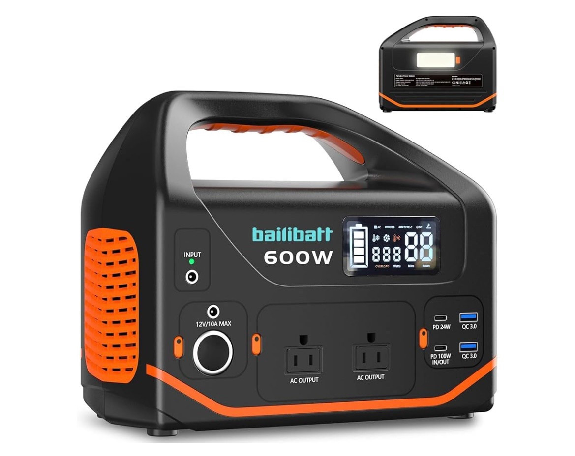 Portable Power Station 600W,293Wh Portable Generator 100W PD & 110V Pure Sine Wave AC Outlet

#LTKTravel