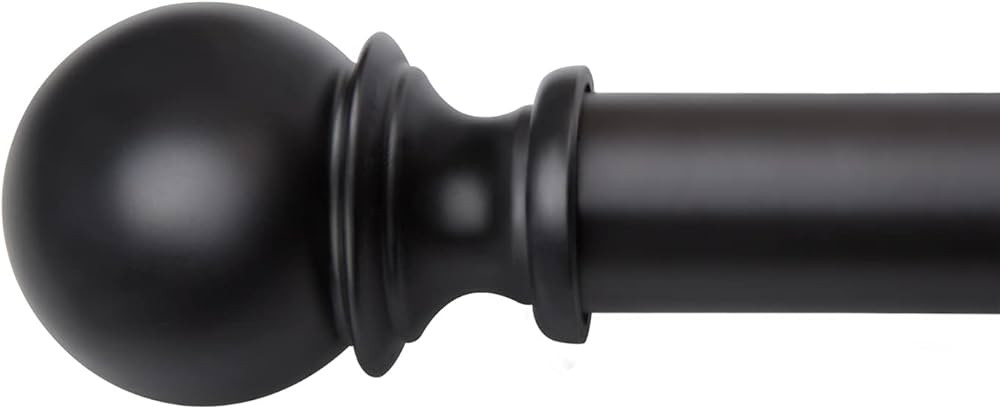 Curtain Rods for Windows 48 to 84, 1 Inch Black Curtain Rod Set, Heavy Duty Drapery Rods with Adj... | Amazon (US)