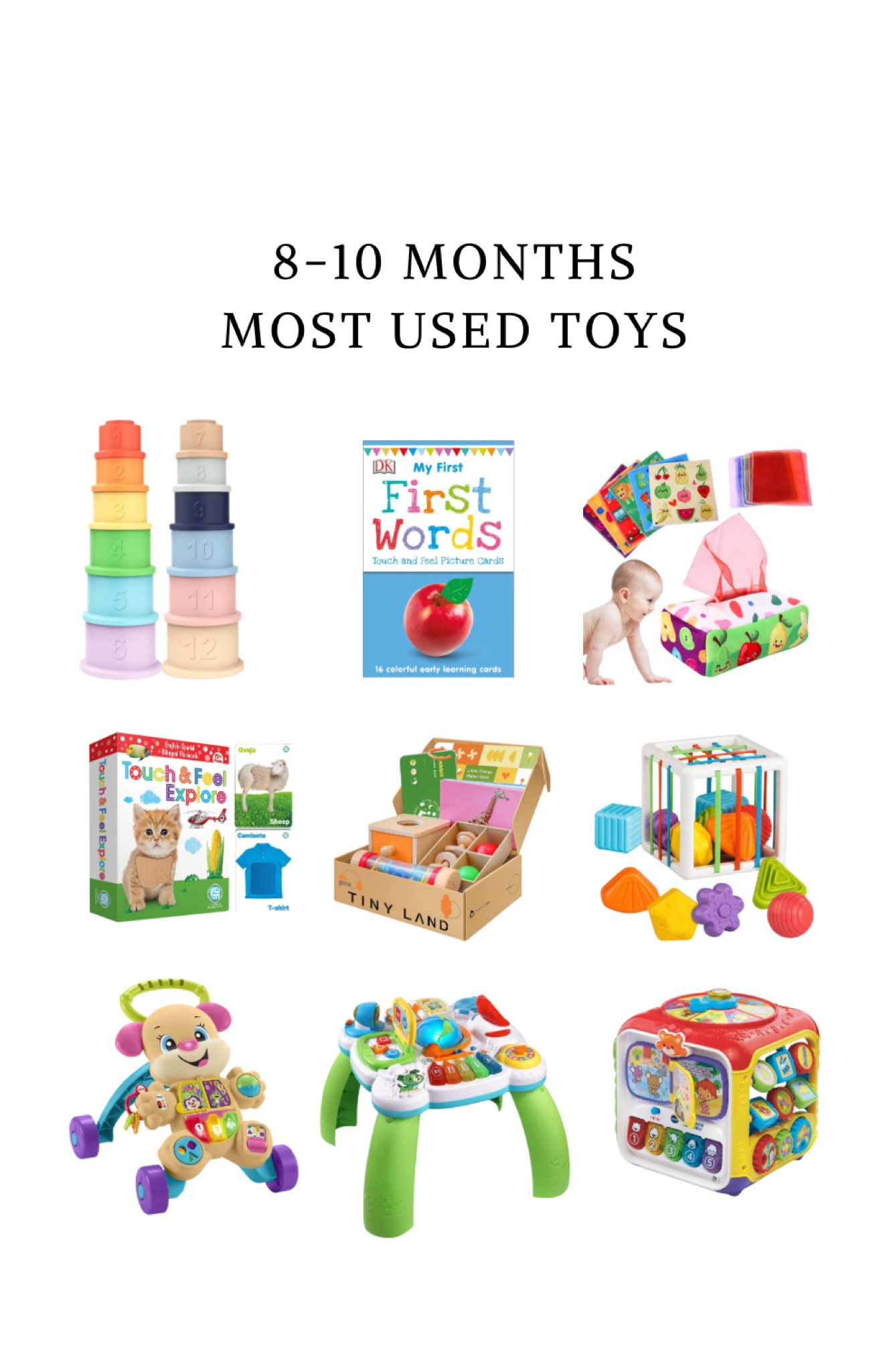 8-10 month Favorite Toys 

Baby toys, baby walker, Montessori toys, baby developmental toys 

#LTKbump #LTKbaby #LTKfindsunder50