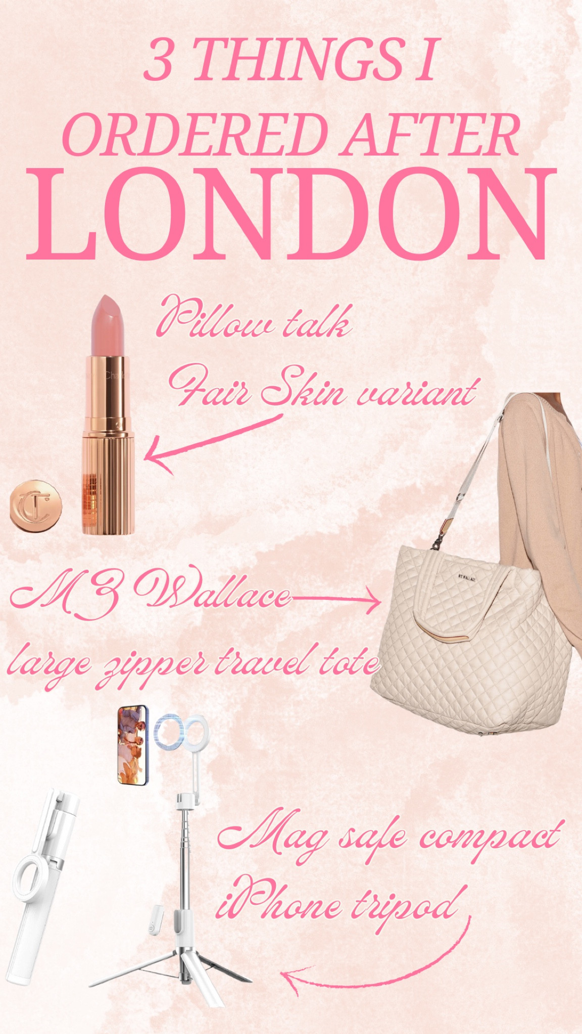 Travel essentials - the things I realized I needed after my London girls trip! 

This lip color is the perfect nude pink for fair skin! 

This tote fits sooo much, it keeps expanding, has a detachable shoulder strap and zips so you won’t worry about things falling out while traveling. Love these two neutral colors!

This tripod folds up to fit in a medium size tote bag purse and is so easy to attach your phone. It’s magnetic so your phone sits straight, vertical or horizontal or even tilted if you want. It’s way more stable than my other one and less expensive too! 

#LTKTravel #LTKFindsUnder50 #LTKItBag