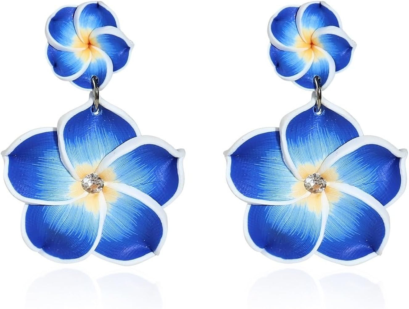 Hawaiian Plumeria Rubra Dangle Earrings Bohemia Tropical Flower Dangle Earrings Luau Beach Party ... | Amazon (US)