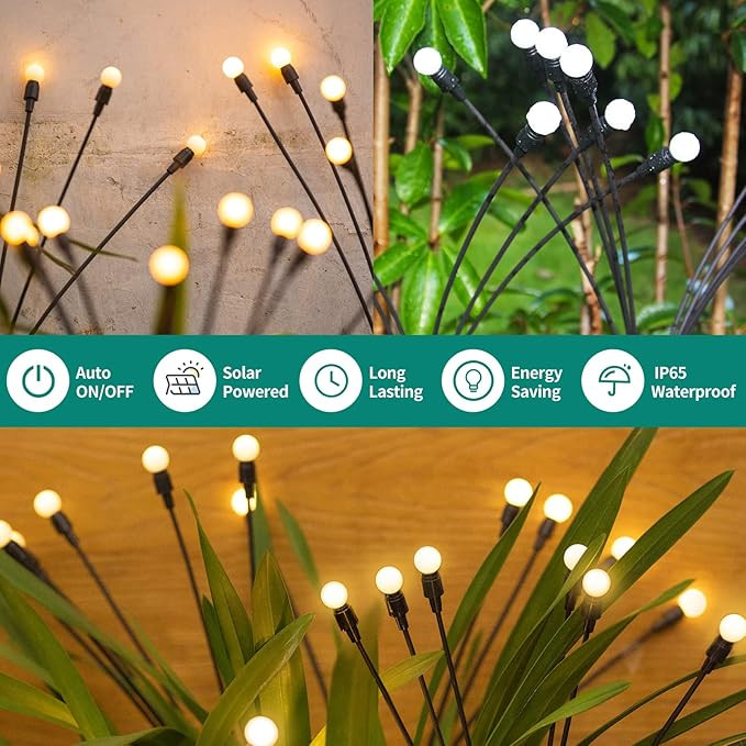 Solar Firefly Lights, Upgraded Waterproof Decorative Lights for Yard, Patio, Pathways - Warm Whit... | Amazon (US)
