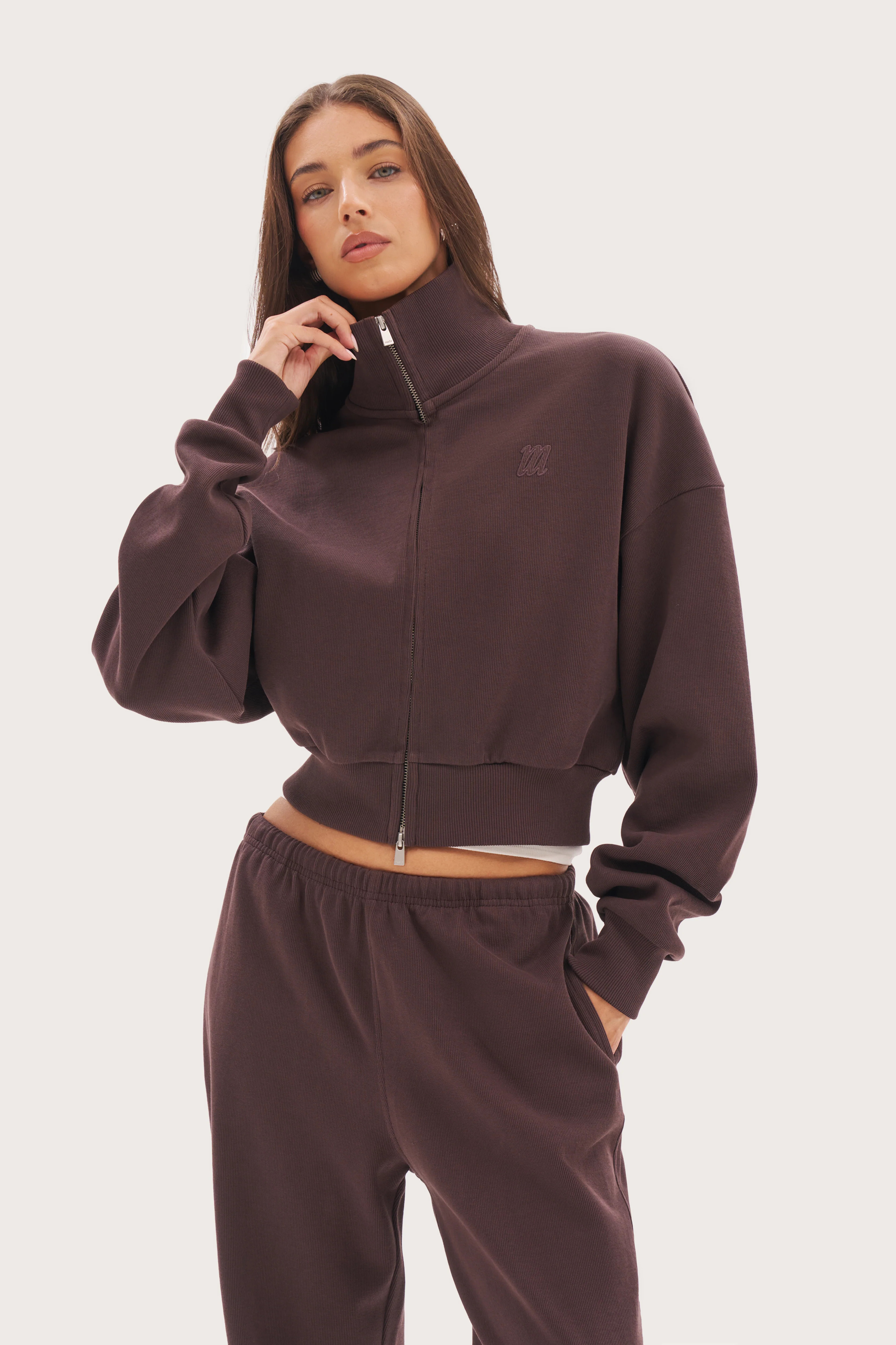 Maebe Daily Errands Double Zip Through - Espresso Brown | Maebe UK
