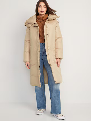 Water-Resistant Long Duvet Puffer Coat for Women | Old Navy (US)