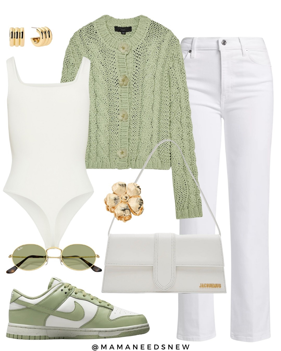  Casual spring outfit with a cardigan, bodysuit, jeans, sneakers, shoulder bag 💚

#LTKStyleTip #LTKShoeCrush #LTKSaleAlert