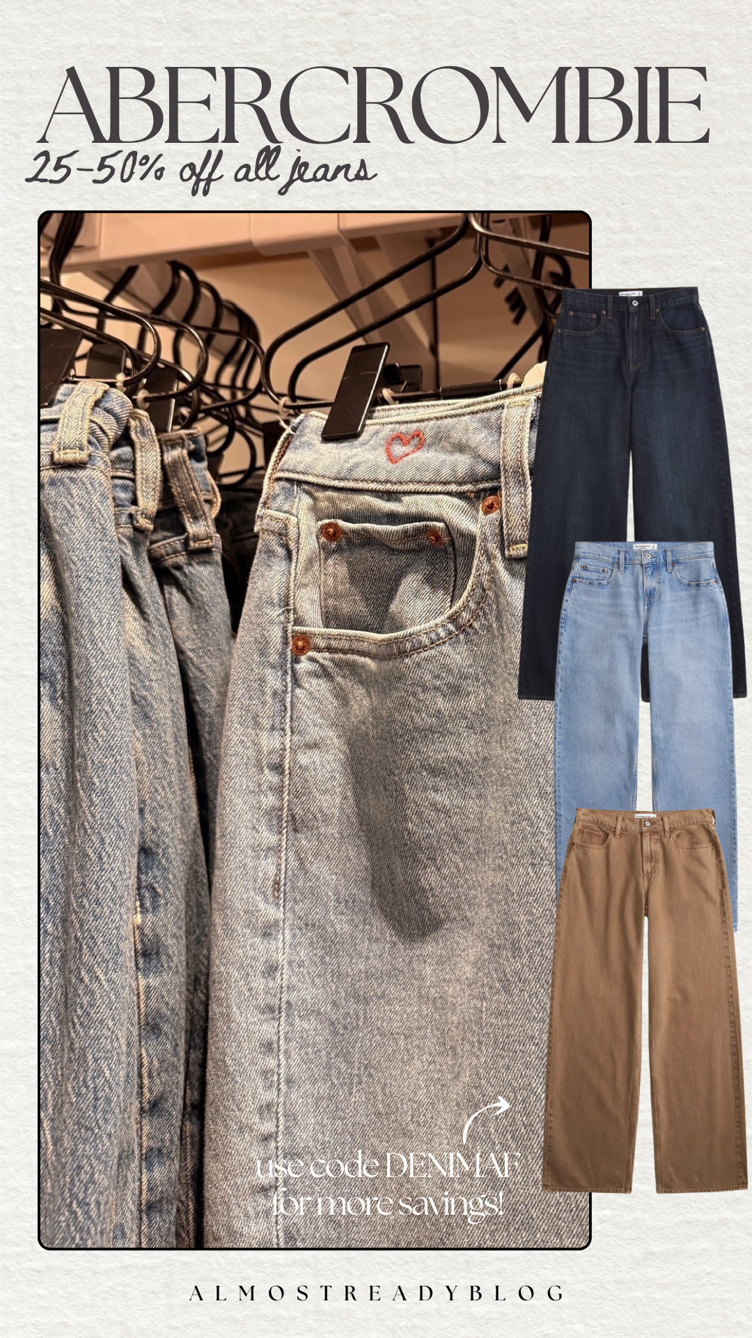 Major jeans sale at abercrombie right now! Use code DENIMAF for an extra 15% off 🤍

sale alert, denim, jeans, abercrombie, fall outfits, casual outfits, amanda west, almost_readyblog 

 #LTKSaleAlert