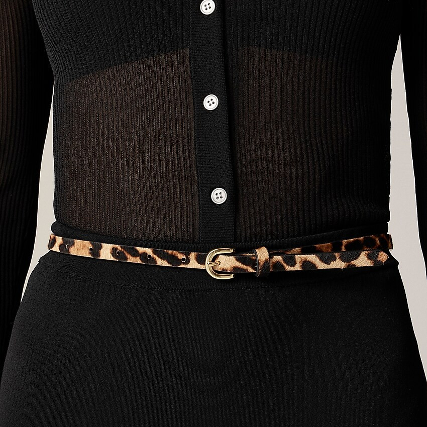 Skinny calf hair belt in leopard | J. Crew US