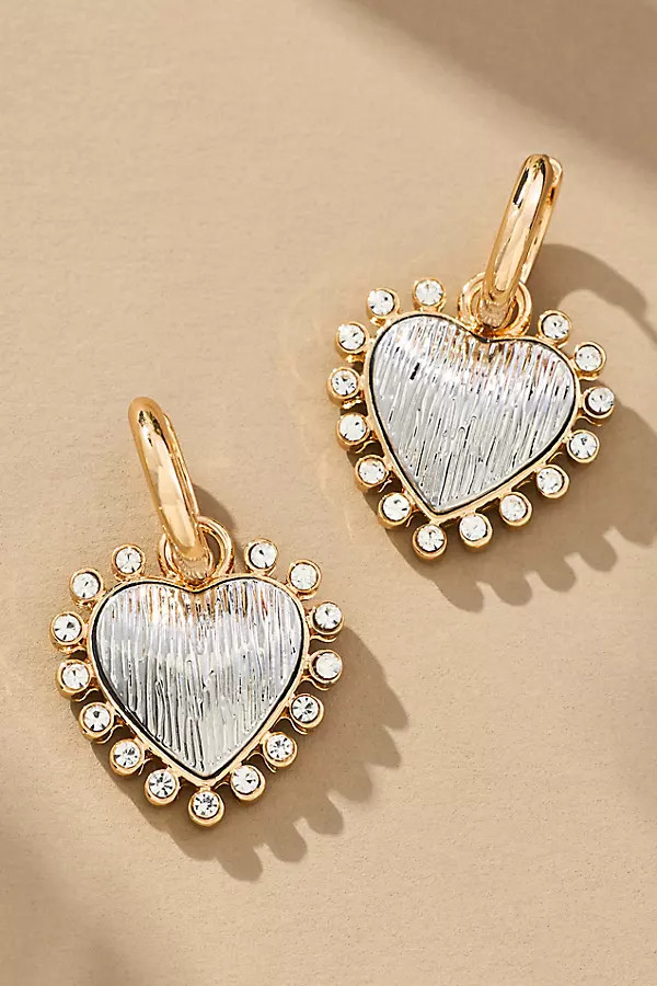 Mixed Metal Charm Heart Earrings | Anthropologie (US)