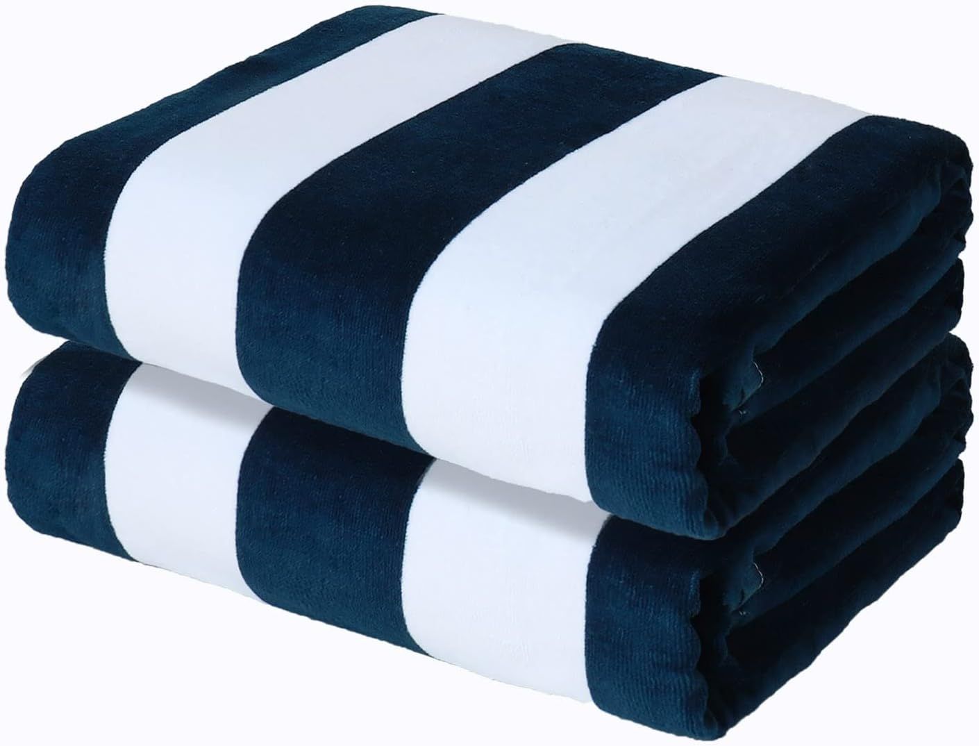 Exclusivo Mezcla 2-Pack 100% Cotton Oversized 35"x70" Cabana Stripe Beach Towels, Super Absorbent... | Amazon (US)