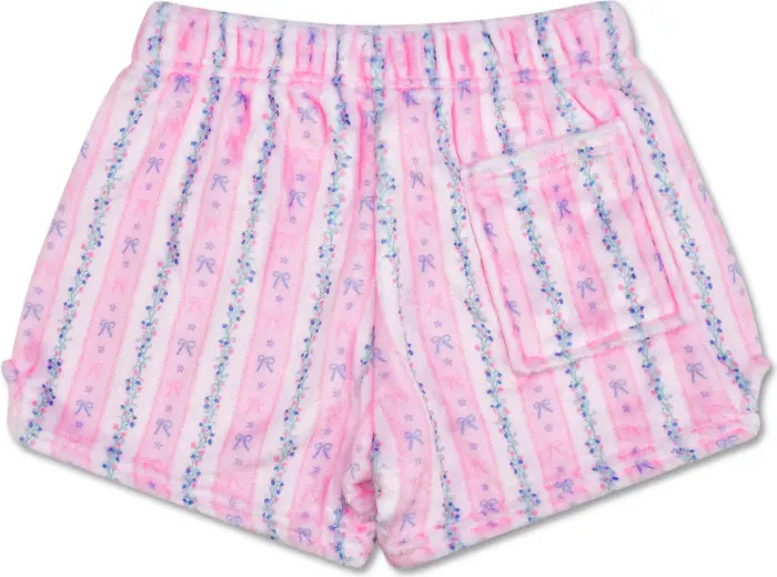 Kids' Floral Stripes Plush Shorts | Nordstrom
