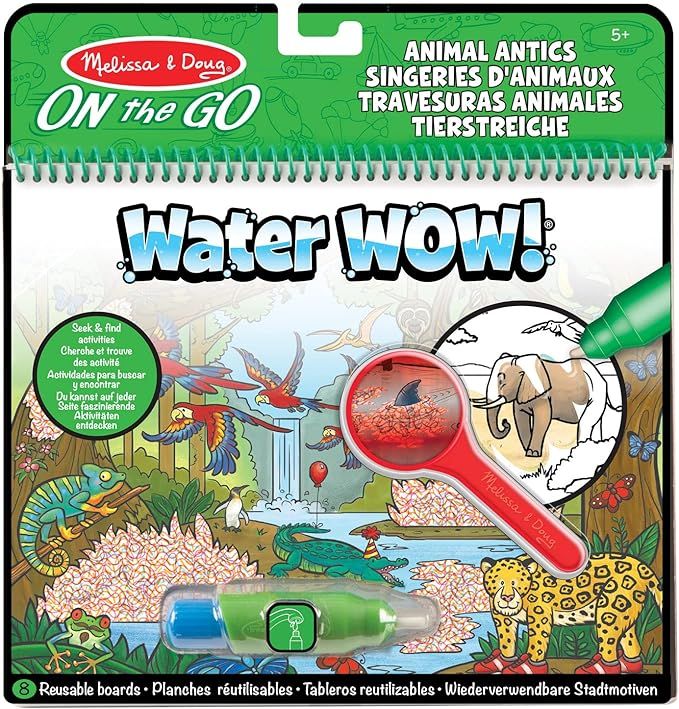Melissa & Doug On the Go Water Wow! Reusable Water-Reveal Deluxe Activity Pad – Animal Antics | Amazon (US)