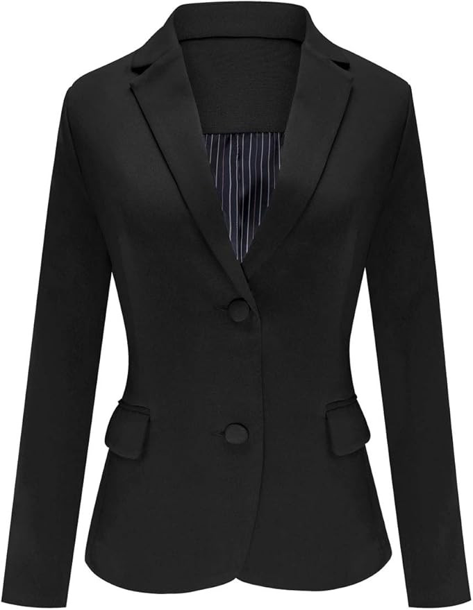 luvamia Women's Long Sleeve Formal Notch Lapel Button Down Blazer Pockets Jacket | Amazon (US)