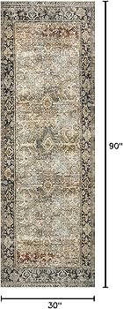 Loloi Layla Collection LAY-03 Olive/Charcoal 2'-6" x 7'-6" .13" Thick Runner Rug, Soft, Durable, ... | Amazon (US)