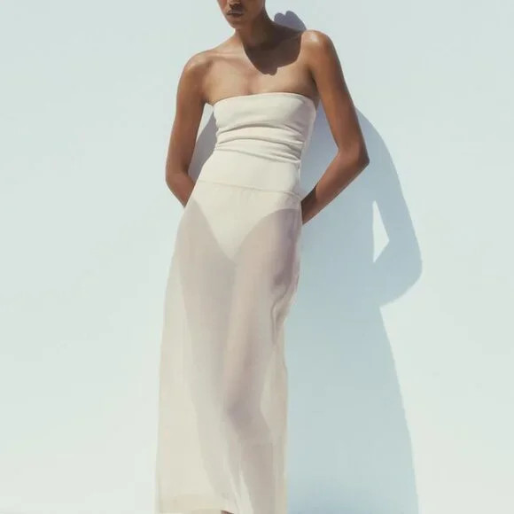 ZARA ORGANZA MIDI SKIRT | Poshmark