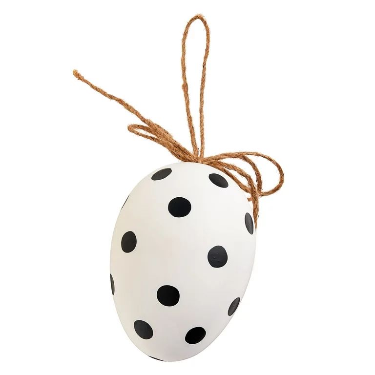 Way To Celebrate Easter Hanging Easter Egg Decoration, White and Black Dot | Walmart (US)