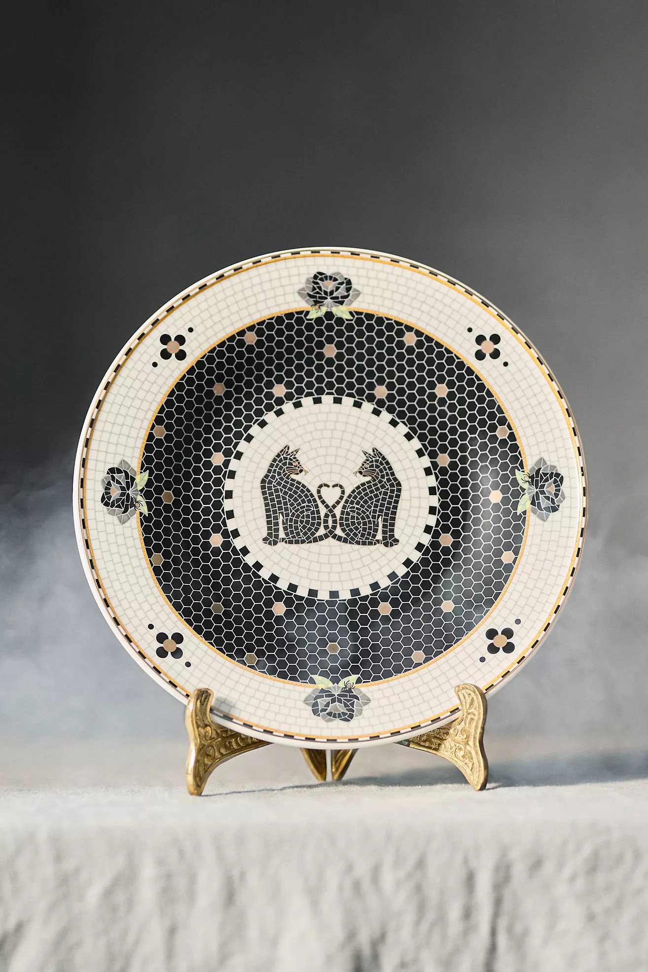The Bistro Tile Stoneware Dessert Plate: Halloween Edition | Anthropologie (US)