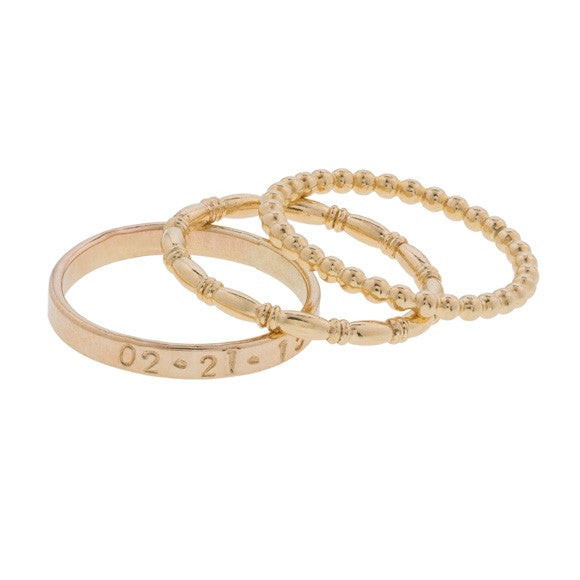 Struck Gold Ring Stack | Taudrey