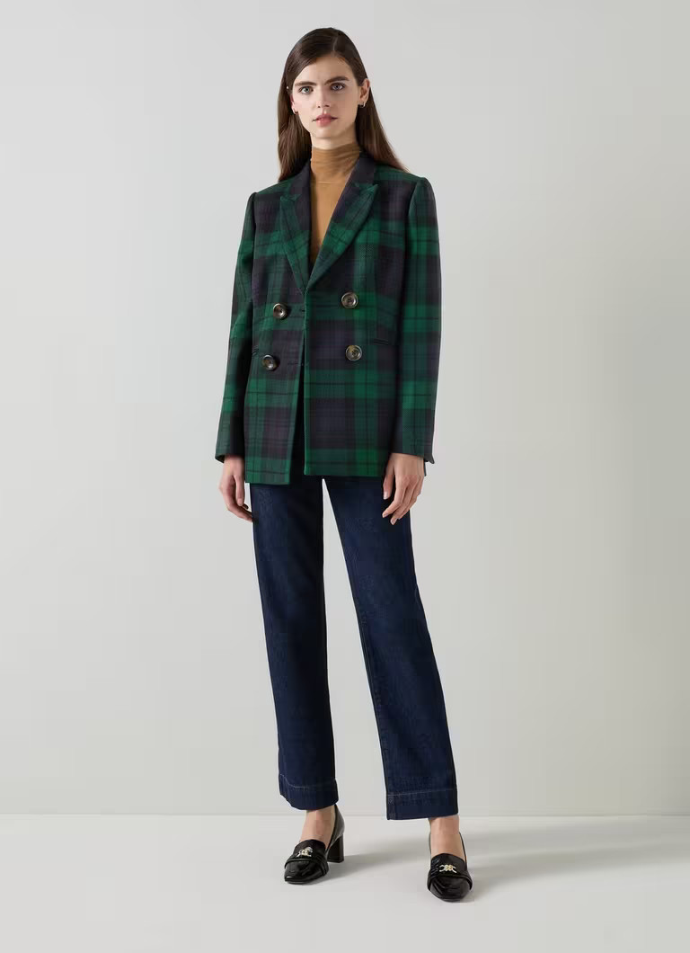 Mariner Navy & Green Blackwatch Tartan Tailored Jacket | L.K. Bennett (UK)