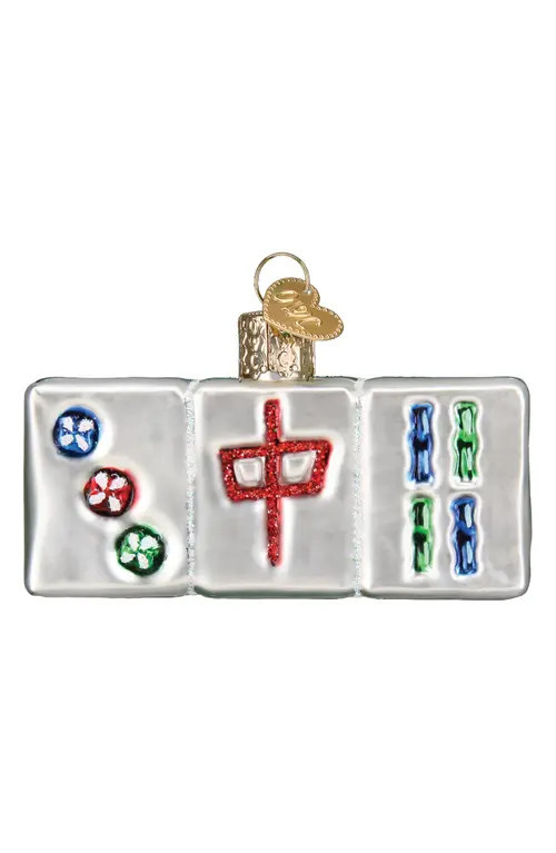 Old World Christmas Mahjong Tile Glass Ornament in White/Blue/Red/Green at Nordstrom | Nordstrom