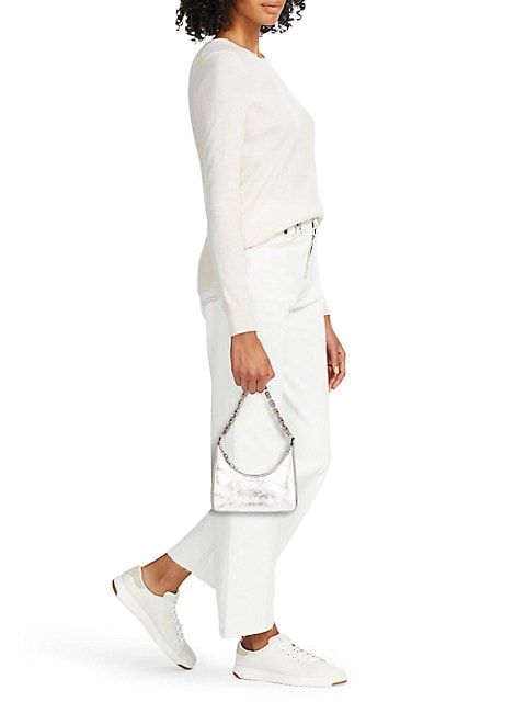 Mini Moon Cutout Metallic Leather Crossbody Bag | Saks Fifth Avenue