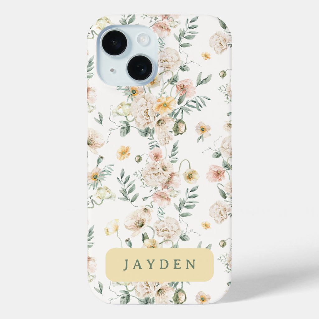 Cute and Dainty Yellow Blush Spring Floral Name | Zazzle