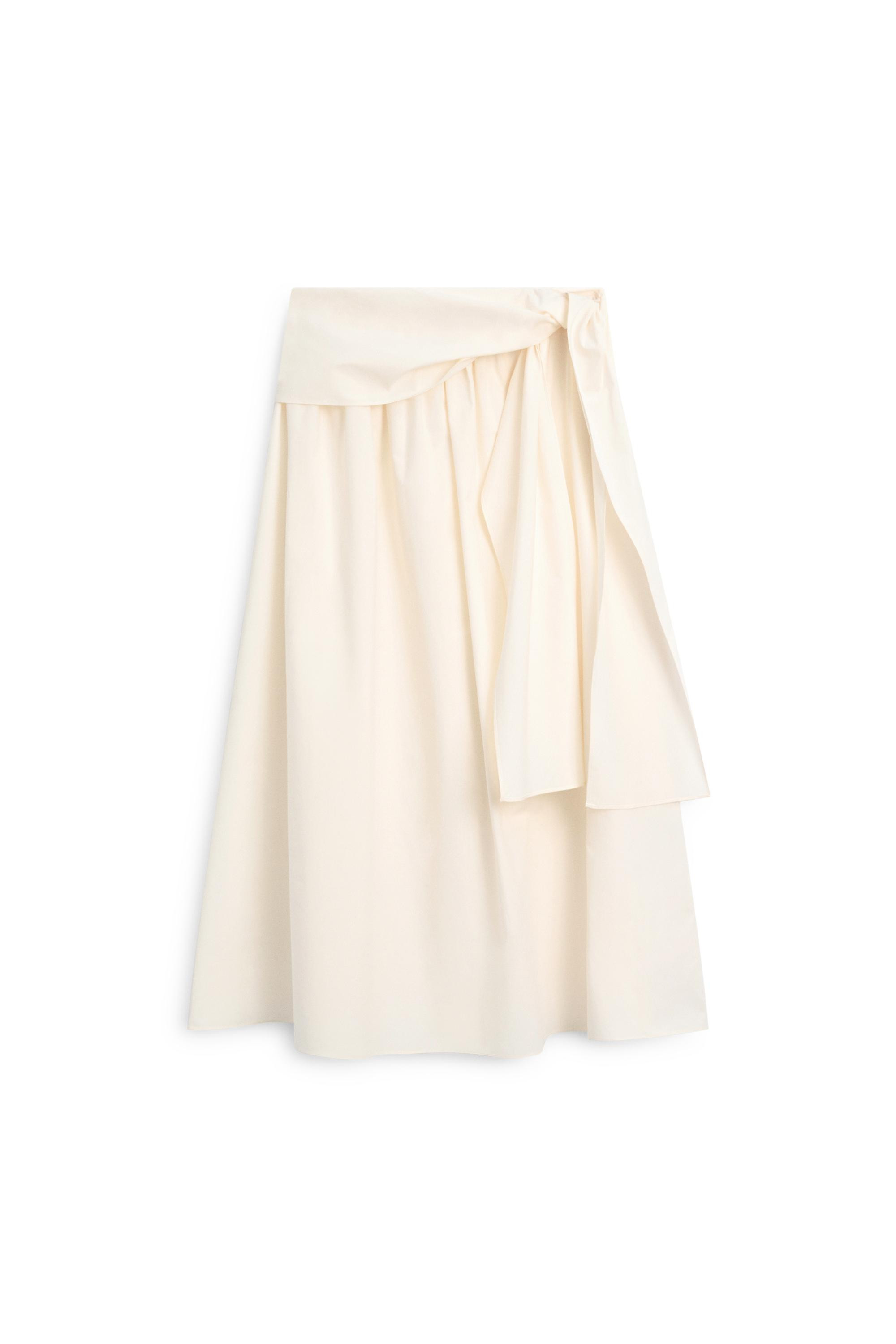 Flowing skirt with scarf detail - CREAM | Massimo Dutti UK