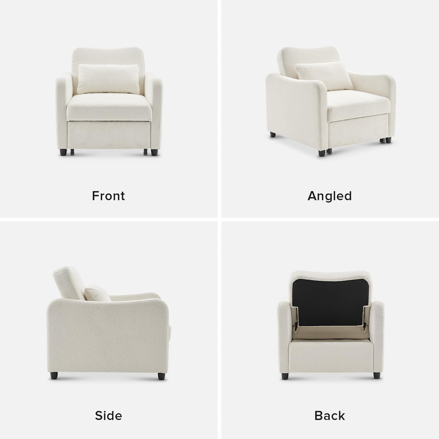 mopio Sophie 4-in-1 Convertible Sleeper Chair Bed, Accent Chair, Chaise Lounge, Comfy Reading Arm... | Amazon (US)