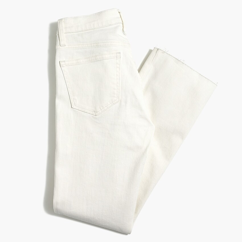9" high-rise flare crop jean in white denim | J.Crew Factory