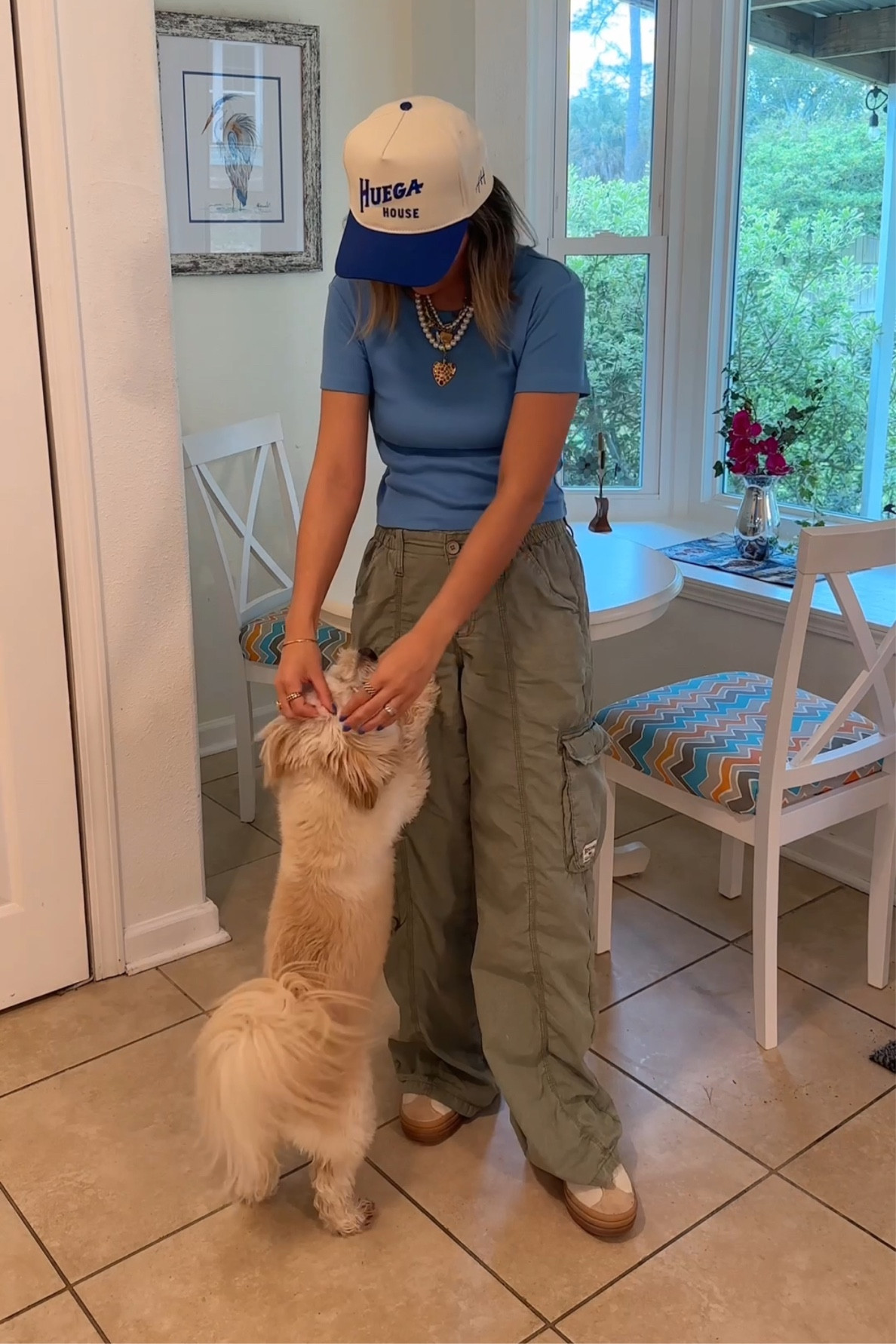 Wearing size small in both the tee & pants! 