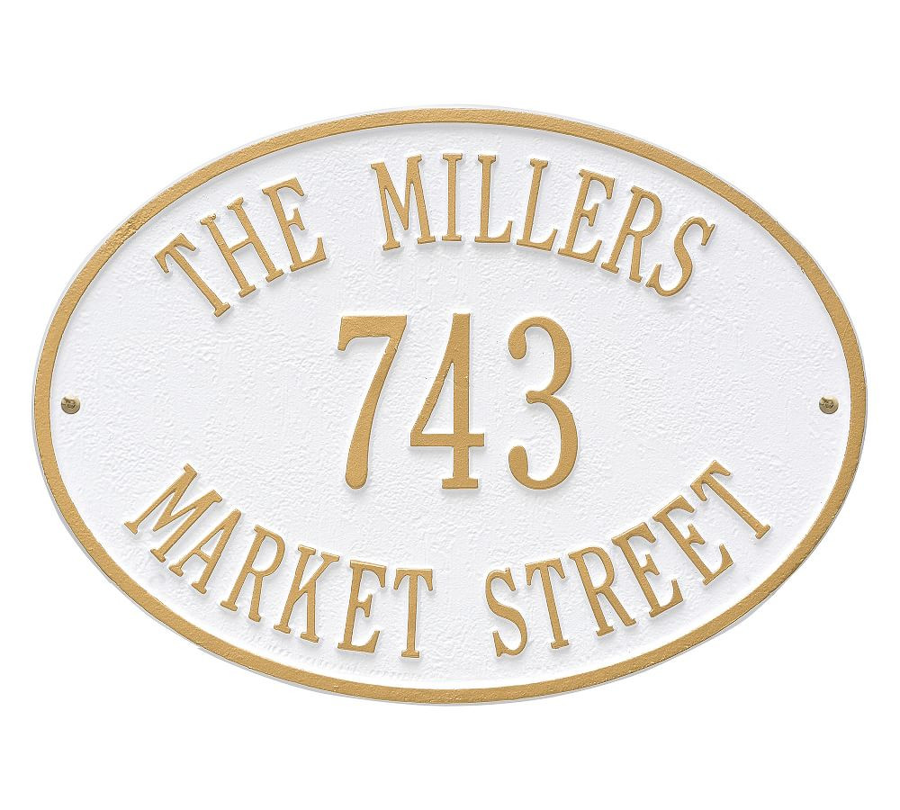 Hawthorne Oval Wall Address Plaque | Pottery Barn (US)