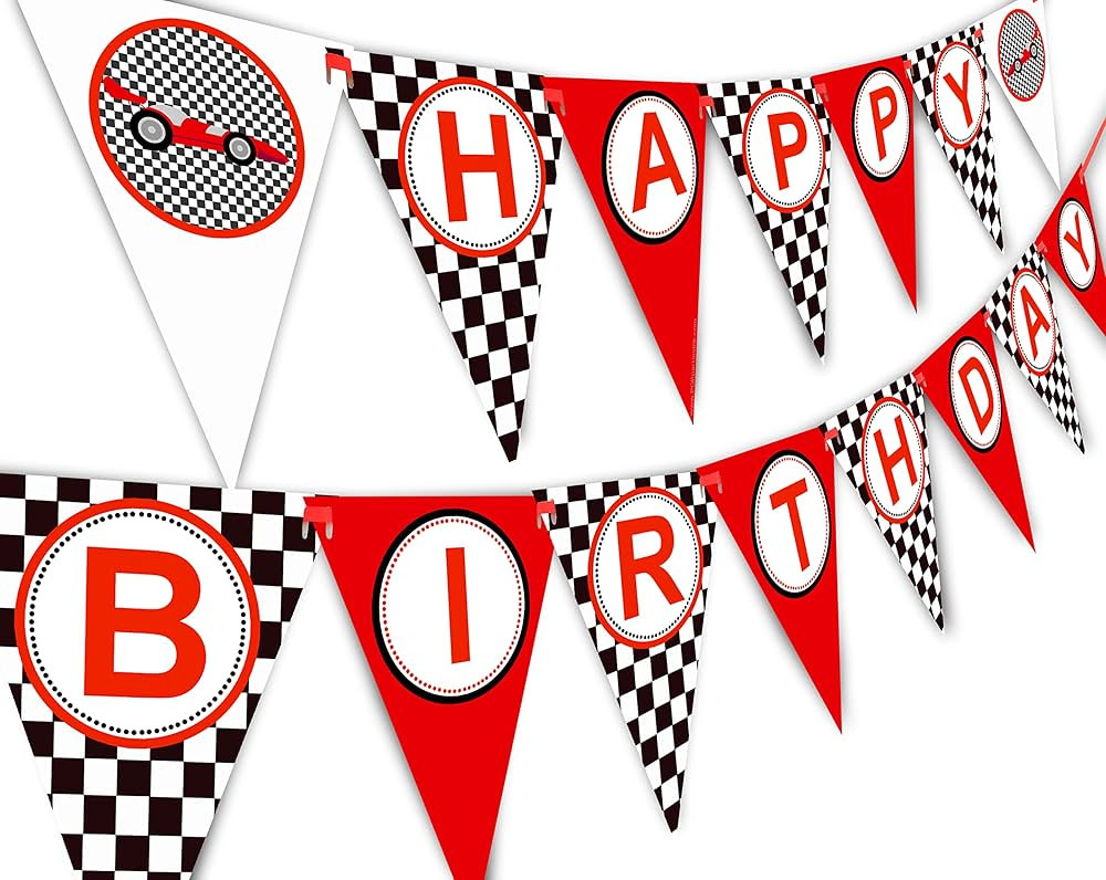 Race Car Birthday Banner Pennant | Amazon (US)