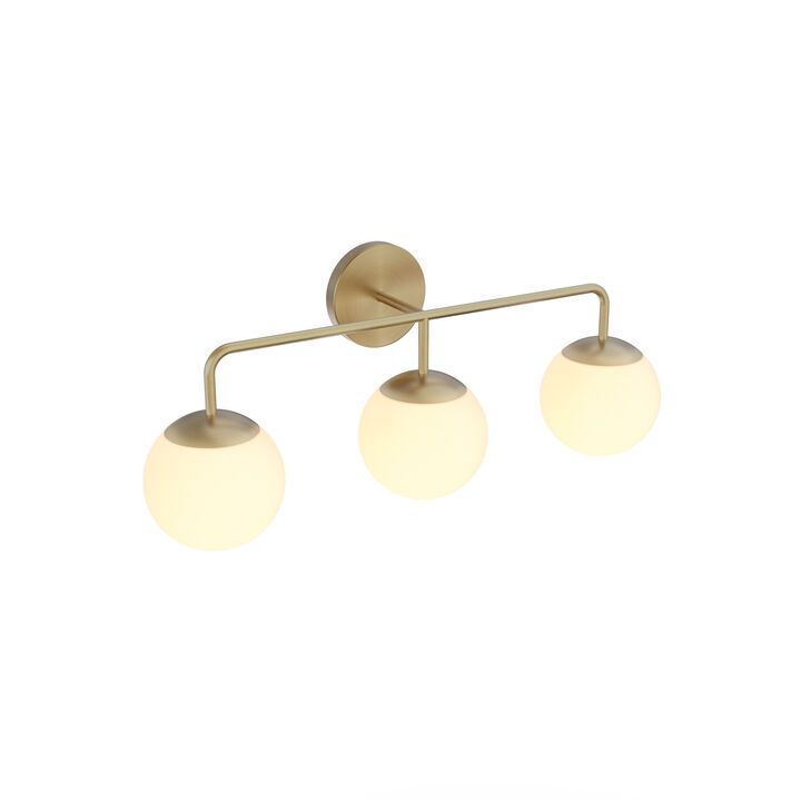 Castell 3 Globe Vanity, Aged Brass | Lights.com