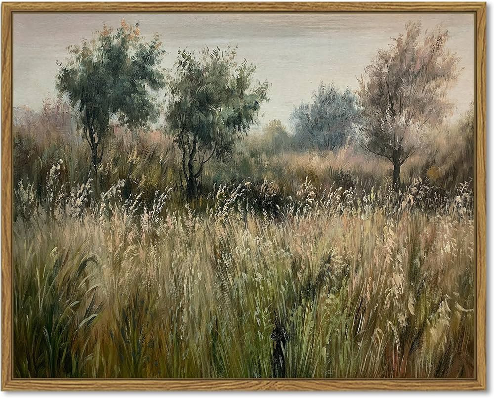 SHENIFY Landscape Framed Canvas Wall Art Vintage Classical Wilderness Prints Modern Kitchen Bathr... | Amazon (US)