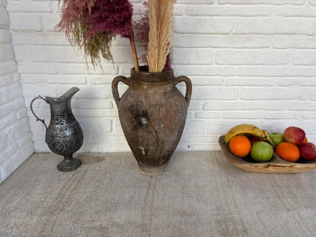 Vintage Turkish Clay Pottery | 70-80s Anatolian Terracotta Jar | Etsy (US)