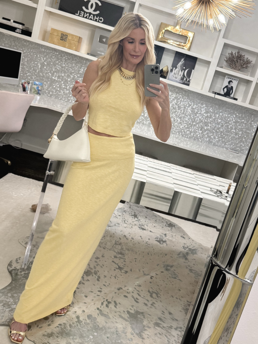 SUNNY VIBES ☀️☀️☀️ This gorgeous yellow matching set is giving effortless summer chic! I love how light and breezy it feels—perfect for warm-weather getaways or weekend brunch. Both pieces run tts and I’m wearing an XS in the tank and skirt. 

 #LTKSeasonal #LTKOver40 #LTKFindsUnder100