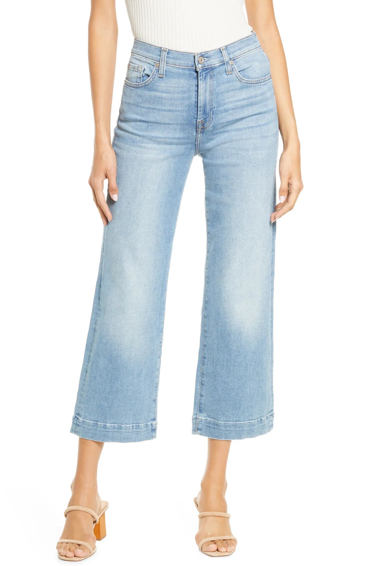 7 For All Mankind Alexa Crop Wide Leg Jeans | Nordstrom | Nordstrom