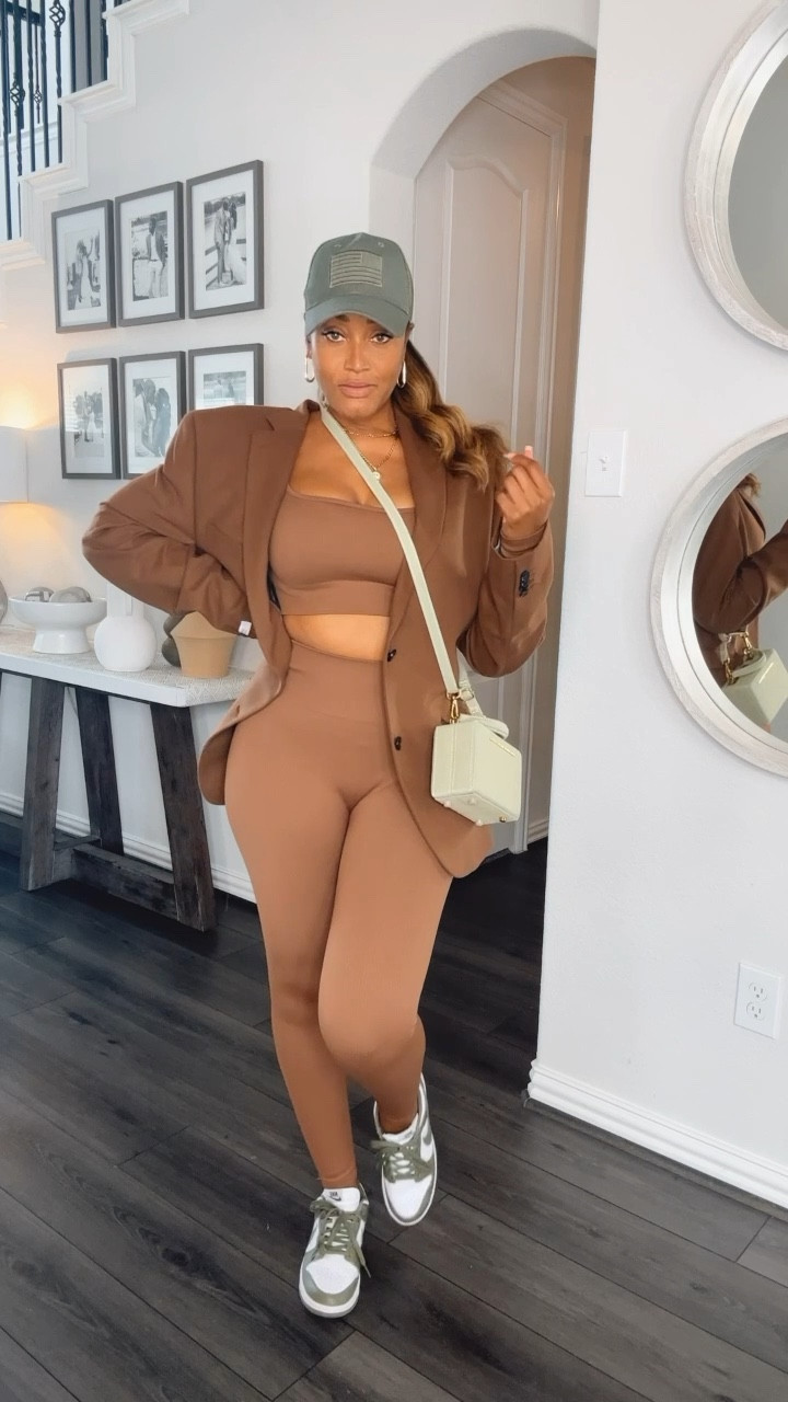 Dress up athletic wear for Fall! 
#falltrends #blazer #jumpsuit

#LTKover40 #LTKSeasonal #LTKstyletip