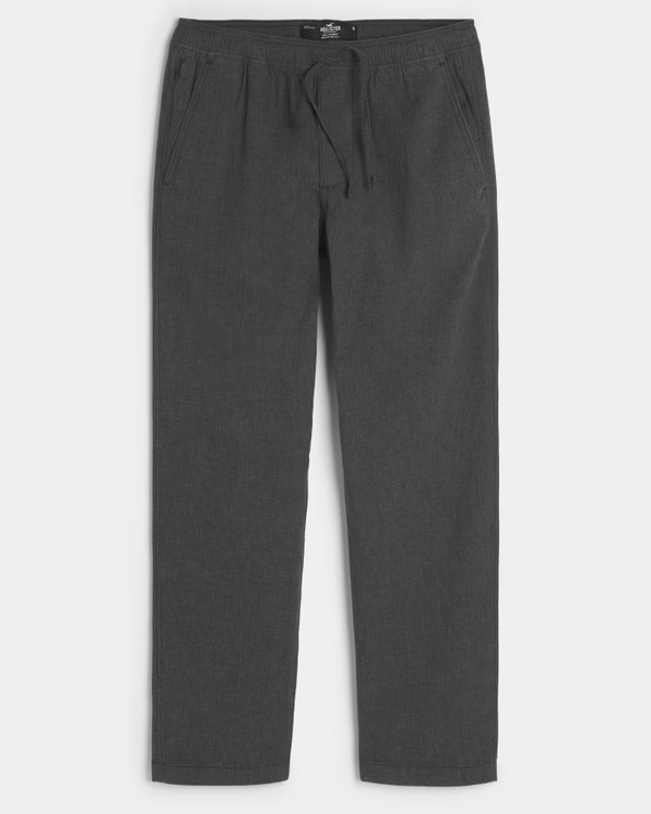 Men's Slim Straight Linen-Blend Pull-On Pants | Men's Bottoms | HollisterCo.com | Hollister (US)