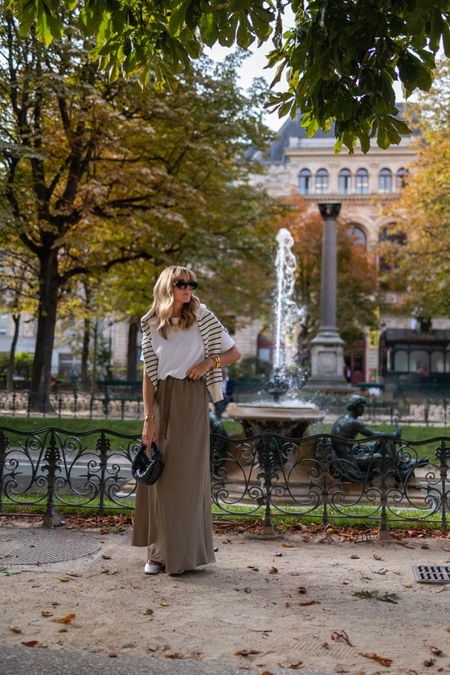 Autumn outfit
Slip skirt
Striped knit
Sézane 
Bottega 
White tshirt 

#LTKSeasonal #LTKstyletip #LTKeurope