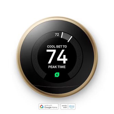 Google Nest Learning Smart Thermostat (3rd Generation) with WiFi Compatibility - Mirror Black Low... | Lowe's