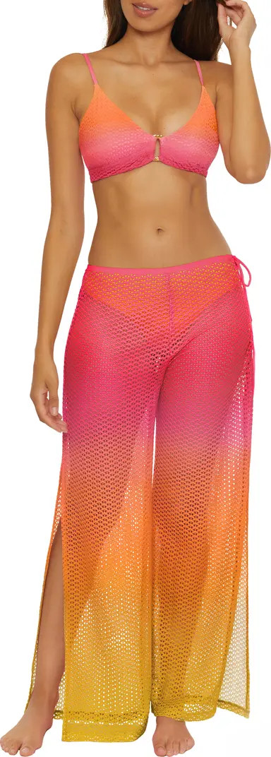 Trina Turk Sun Opal Side Laced Cover-Up Pants | Beach Pants Vacation Pants Pink Pants Outfit | Nordstrom