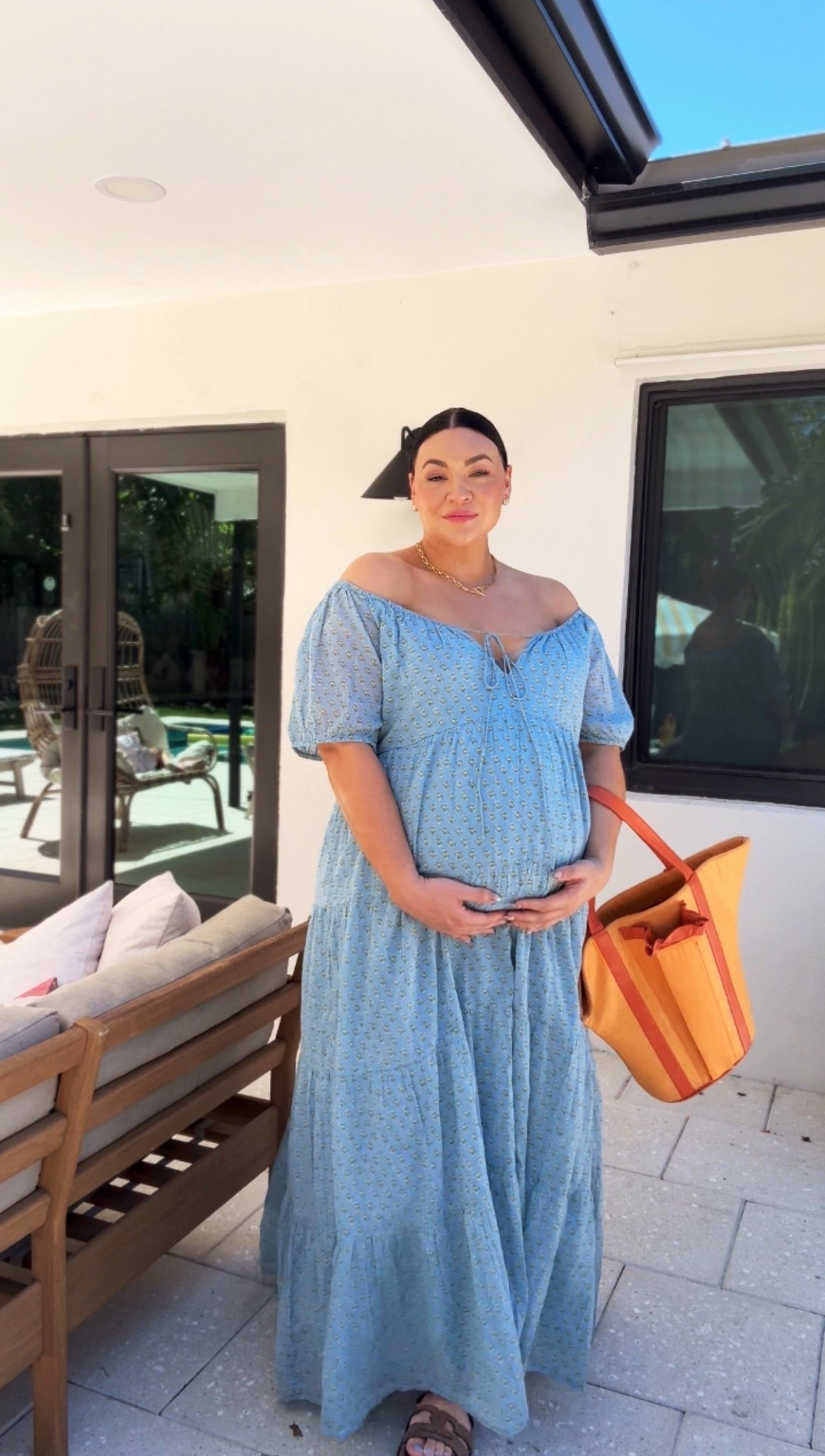 Omg the airiest hot weather friendly dress and the color is breathtaking❤️❤️❤️

Wearing a size 3X at 30 weeks pregnant