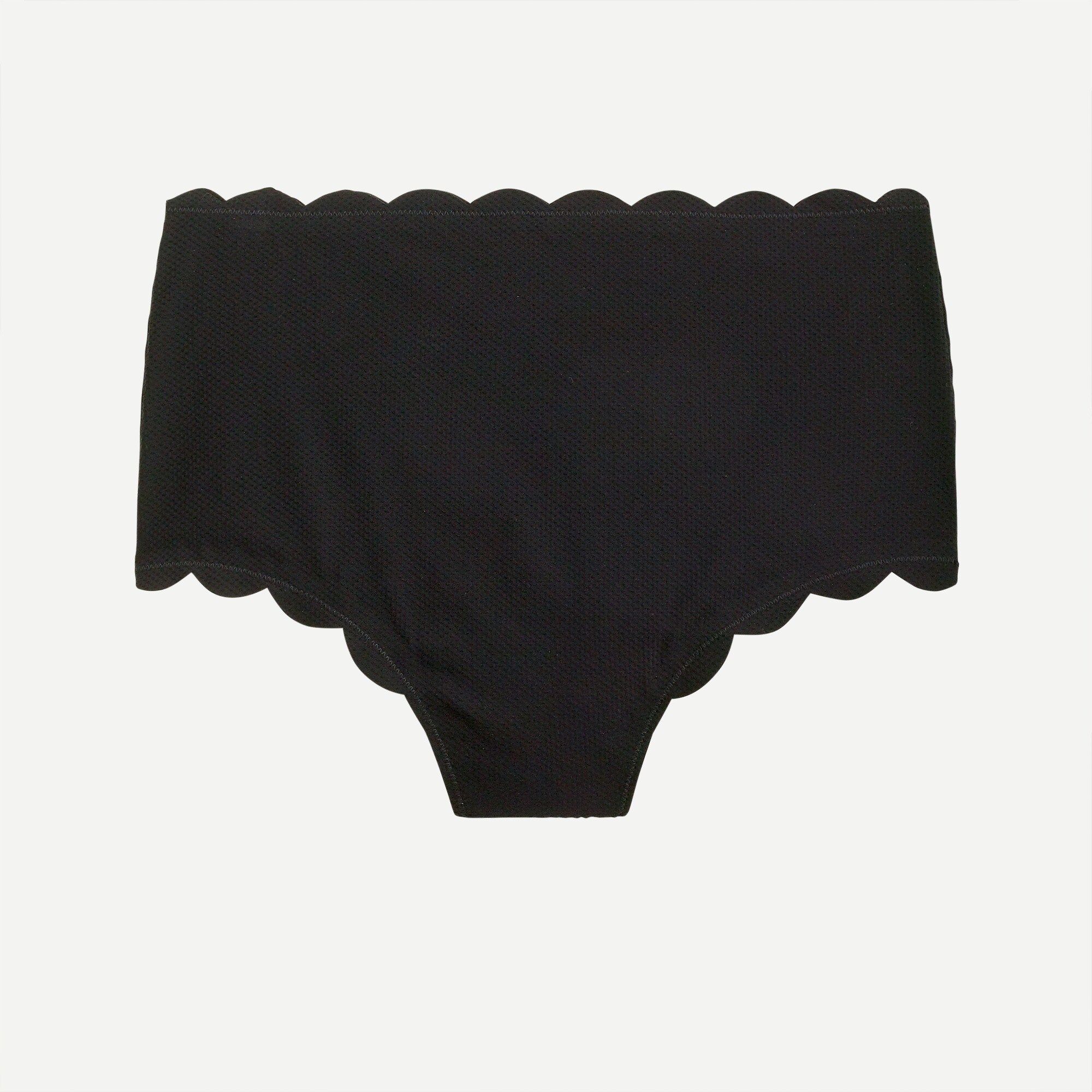 Scallop piqué high-waisted bikini bottom | J.Crew US