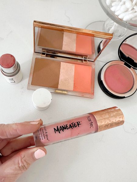 Shalia’s blush: either it bye bye pores (naturally pretty warm peach) or Urban Decay stay naked threesome (rise). Highlighter either ILIA All of Me or Tarte Maneater blush and glow in pink

#LTKbeauty #LTKstyletip #LTKunder50