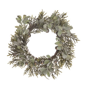 Evergreen with Detail Artificial Christmas Wreath, 22-Inch, Unlit | Christmas Central