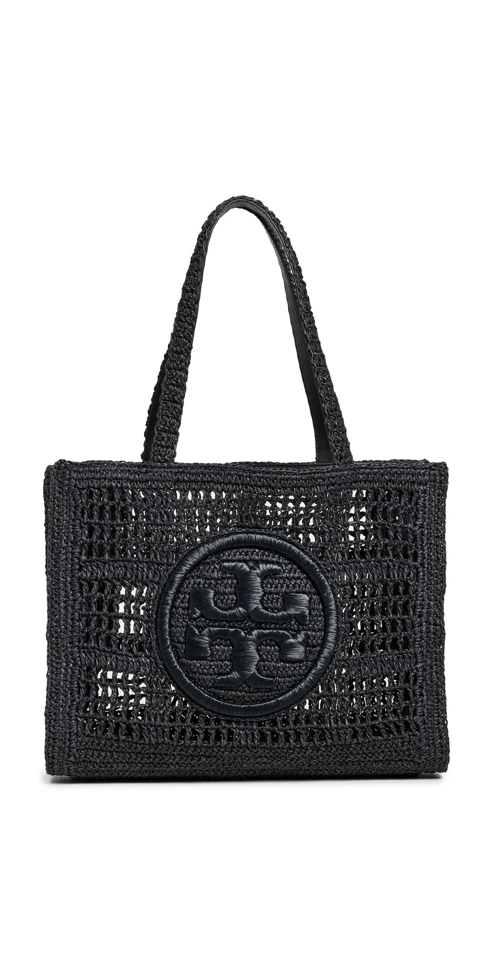 Tory Burch Ella Hand Crocheted Small Tote Black One Size | Shopbop