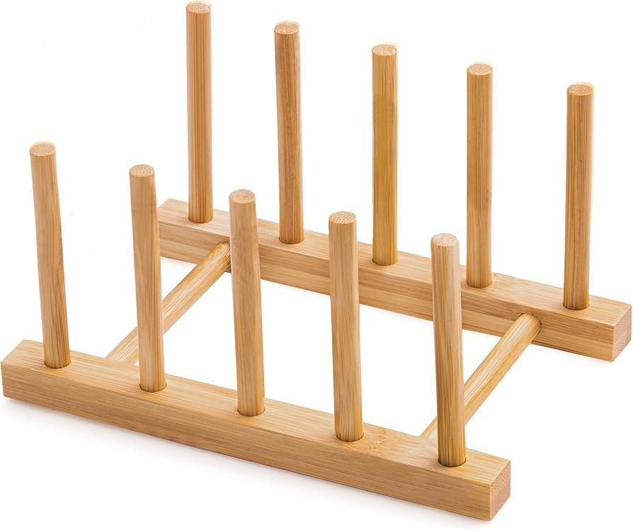 Bamboo Dish Drying Rack for Kitchen Counter and Cabinet, Dish/Book/Plate/Bowl/Cup/Cutting Board/P... | Amazon (US)