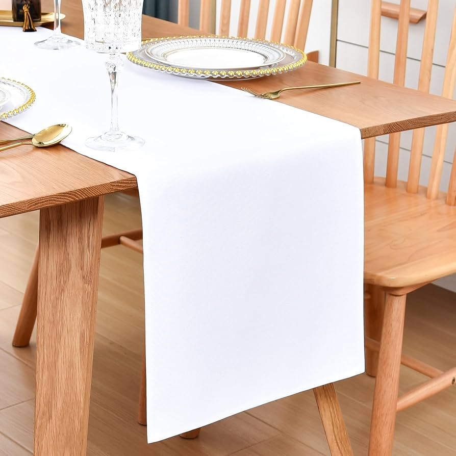 Farmhouse White Table Runner Dining Table Runners 48 Inches Long Coffee Table Runner for Dresser ... | Amazon (US)