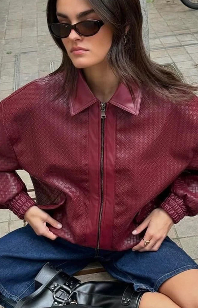 Lioness Kenny Burgundy Bomber Jacket | Beginning Boutique (AU)